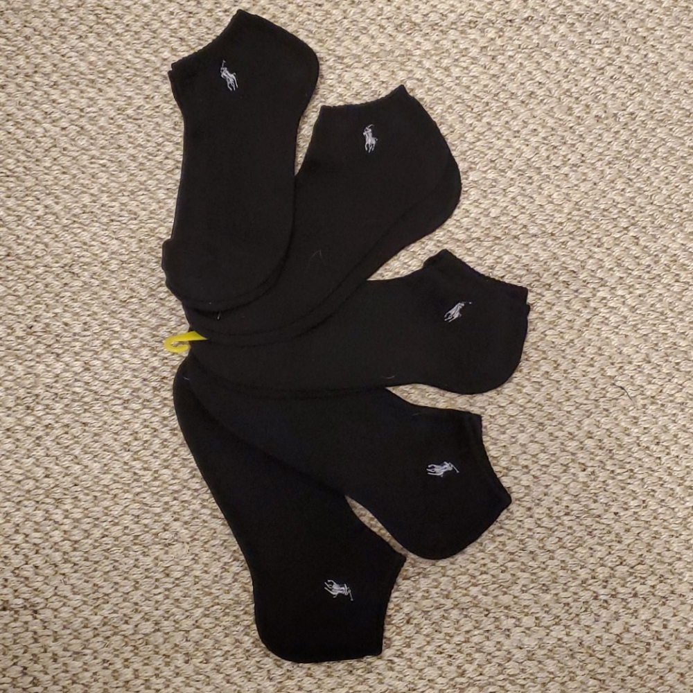 Mens no show socks 5 pairs total sock size 10-12